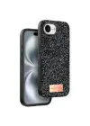 Onegif Apple iPhone 16E Bright Simli Kapak - Siyah