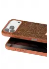 Onegif Apple iPhone 17 Pro Bright Simli Kapak - Turuncu