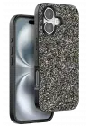 Onegif Apple iPhone 16 Plus Bright Simli Kapak - Gümüş