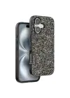 Onegif iPhone 16 Plus Bright Simli Kapak - Gümüş