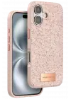Onegif Apple iPhone 16 Plus Bright Simli Kapak - Pembe