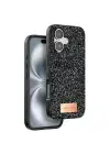 Onegif Apple iPhone 16 Plus Bright Simli Kapak - Siyah
