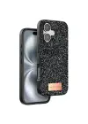 Onegif iPhone 16 Plus Bright Simli Kapak - Siyah