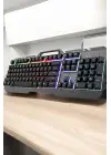 Q Klavye RGB Işıklı Klavye Ve Mouse Seti Kablolu Mouse Hediyeliş