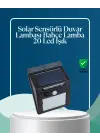 Sensörlü 20 LED Solar Duvar Lambası 3 Metre Algılama Mesafesi