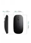 Siyah Wireless Kablosuz Sessiz Mouse Bluetooth Bağlantılı