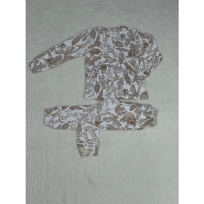 3-4-5 yaş pijama takımı beyaz alt üst kız çocuk