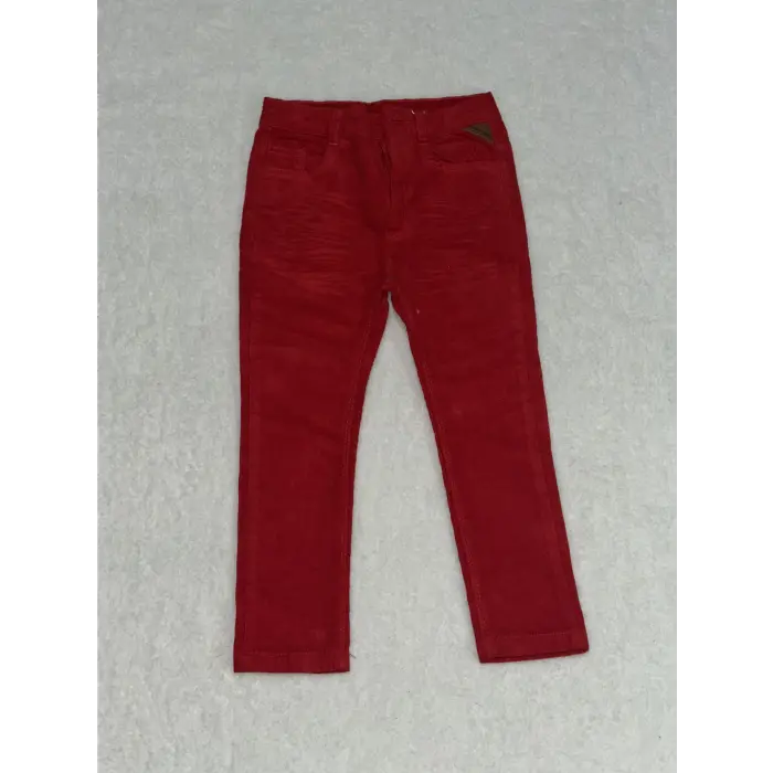 5 yaş dar paça kadife kız çocuk pantolon kırmızı