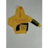 Kapşonlu önü fermuarlı  bf baskılı Sweet shirt erkek çocuk sarı
