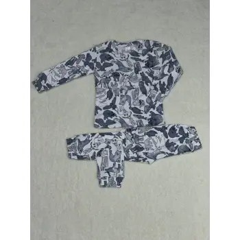 3-6 yaş alt üst pijama takımı kız çocuğu lacivert