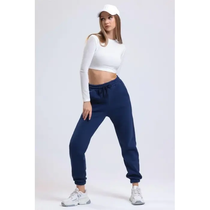 3 iplik şardonlu paça lastikli eşofman lacivert is001