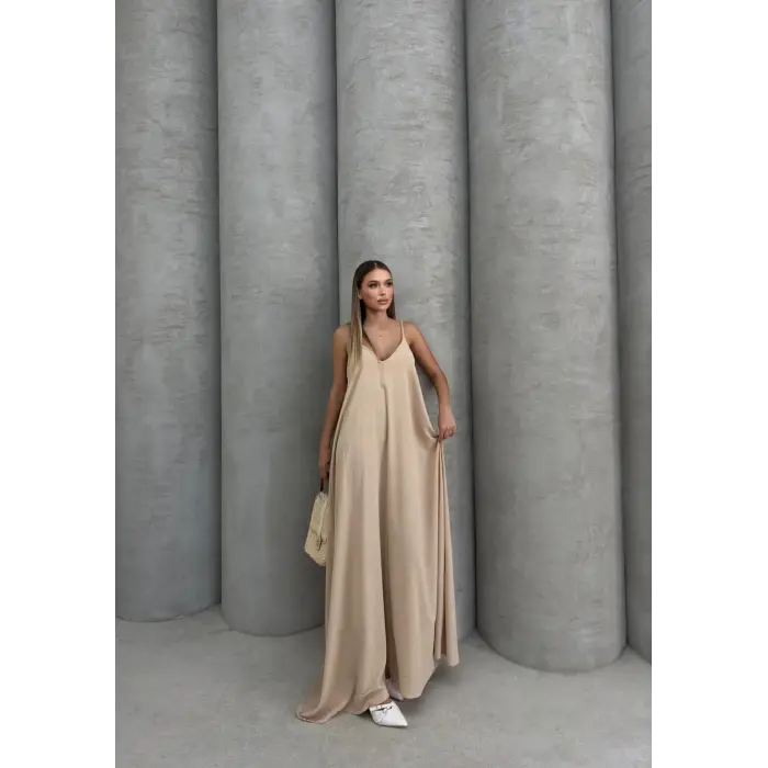 Aerobin uzun elbise bej pt