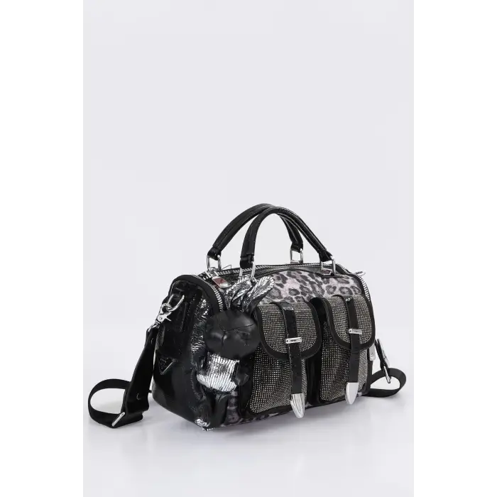 Kiwer Siyah Cilt Omuz Çantası