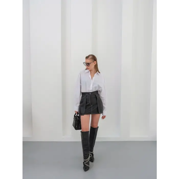 Kontrast deri etek siyah w260015