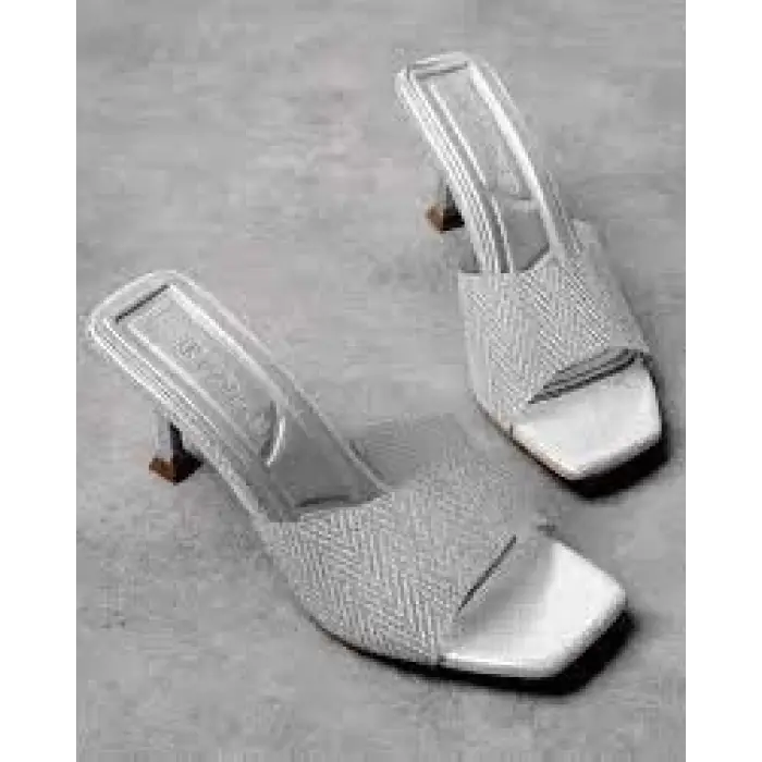 Luart Platin Simli Topuklu Terlik