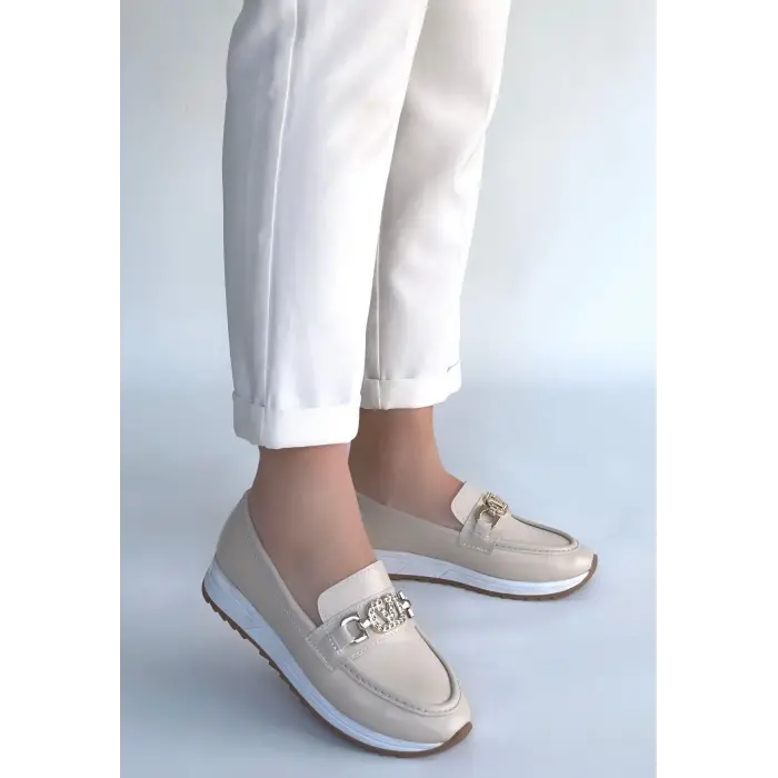 Otra Bej Cilt Babet Ayakkabı