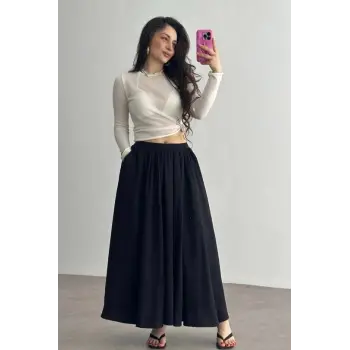 Cepli keten etek siyah kz24