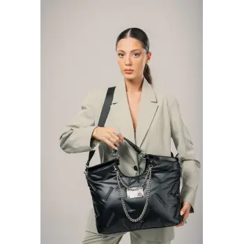 Enya Siyah Cilt Omuz Çantası