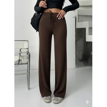 Fitilli şardonlu pantolon kahve a4058