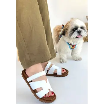 Kooni Beyaz Cilt Terlik