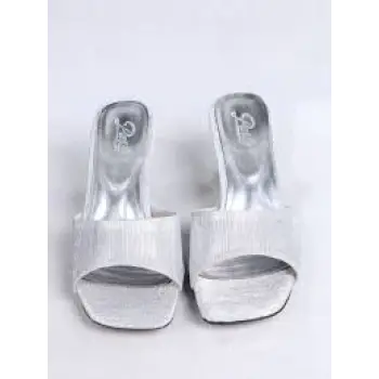 Luart Gümüş Simli Topuklu Terlik