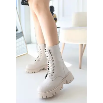 Neole Bej Cilt Bağcıklı Bot