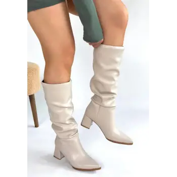 Pitay Ten Cilt Topuklu Çizme