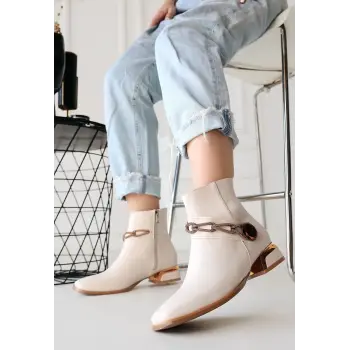 Roxani Bej Cilt Topuklu Bot