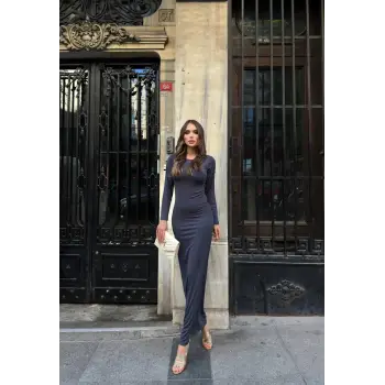 Uzun kollu uzun elbise