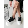Emwa Siyah Cilt Bağcıklı Spor Ayakkabı