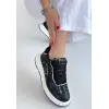 Hawer Siyah Cilt Bağcıklı Spor Ayakkabı