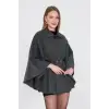 Kemerli kaşe panço antrasit pt
