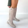 Metta Bej Cilt Desenli Çizme