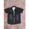 3-9 yaş Tshirt gömlek ikili takım kısa kol füme