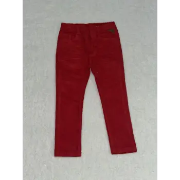 5 yaş dar paça kadife kız çocuk pantolon kırmızı