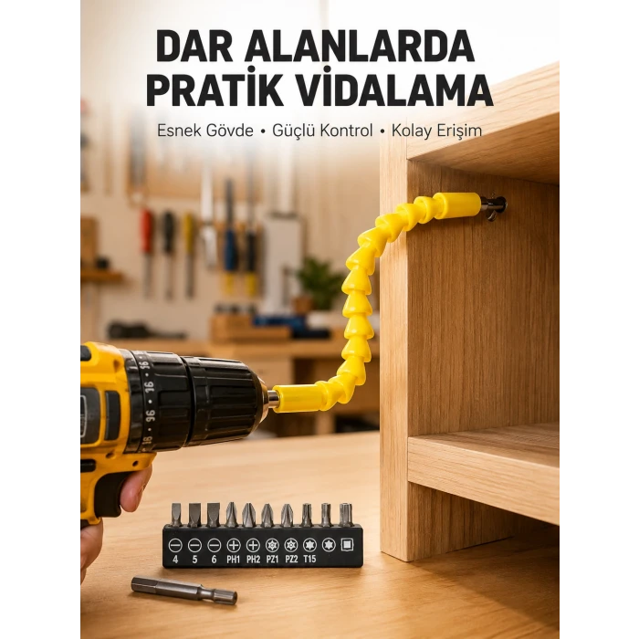 12 Parça Akrobat Bits Seti Çok Amaçlı Vidalama Dayanıklı Çelik Yeni Nesil