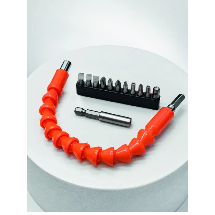 12 Parça Esnek Bits Uç Seti 300 mm Esnek Şaftlı Tornavida Uç Seti