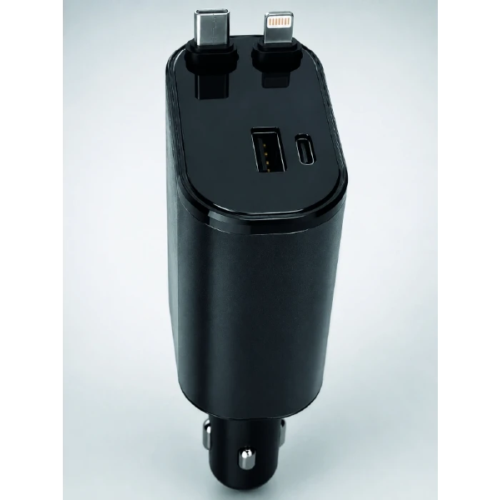 120W Hızlı Şarj Destekli 4ü 1 Arada Araç Şarj Cihazı Type-C, Lightning, USB ve USB-C Çıkışlı