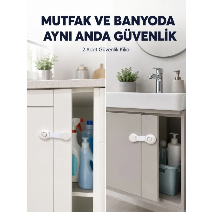 2li Dolap ve Çekmece Güvenlik Kilidi Seti