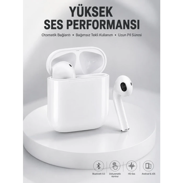 2. Nesil Bluetooth Android ve İOS Uyumlu Kablosuz Kulaklık Çağrı Cevaplama