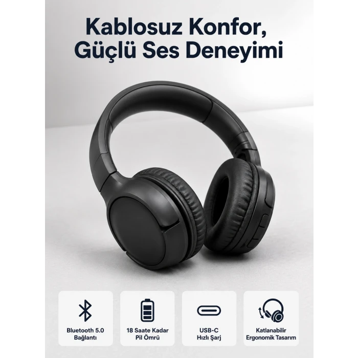 2025 Model Kulak Üstü Bluetooth Hoparlör ANC Özellikli