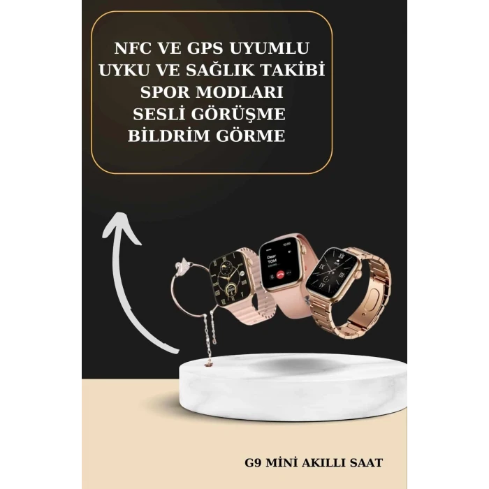 3 Kordonlu Pembe Amoled Ekran Akıllı Saat ve Yeni Nesil Pro Kablosuz Bluetooth Kulaklık ANC/ENC