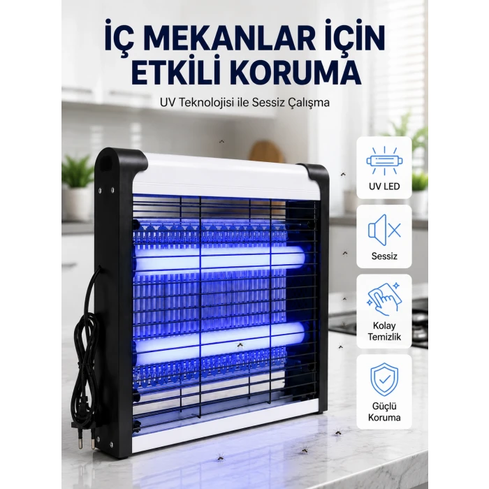 30 m² Etki Alanlı Mavi Işıklı Sinek Öldürücü Cihaz