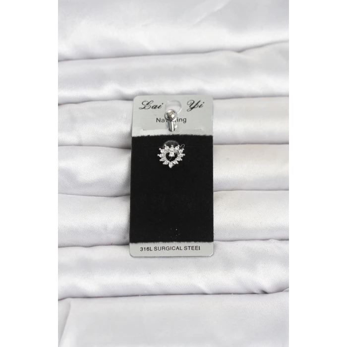 316L Cerrahi Çelik Kalp Model Göbek Piercing