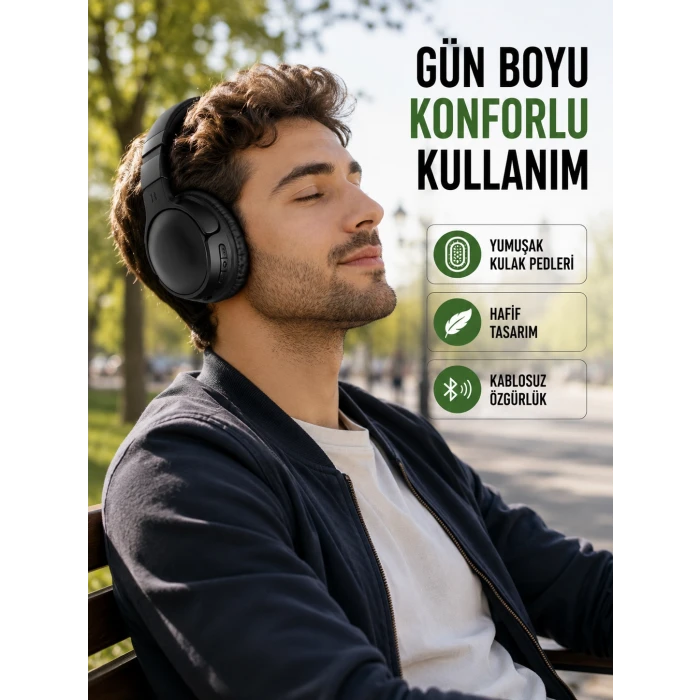 3.2 cm Sürücülü Ergonomik Kablosuz Kulaklık