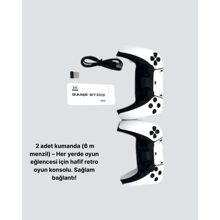 3D ve 4K Görüntü Kaliteli Çok Oyunculu Retro Oyun Konsolu