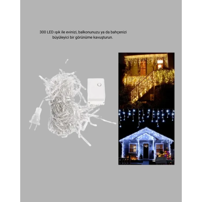 3x3 LED Şelale Perde Işık Kutlama ve Dekor Aydınlatması