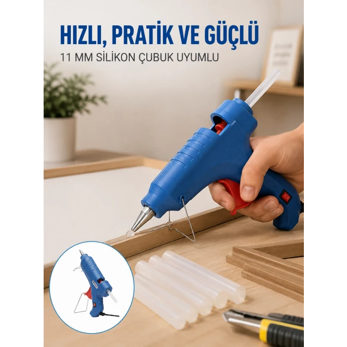 40W Sıcak Silikon Tabancası 5 Silikon Hediyeli Dayanıklı Tasarım Yeni Nesil