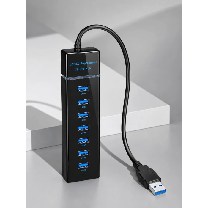 7 Girişli USB 3.0 Hub 5Gbps LED Göstergeli USB Çoğaltıcı