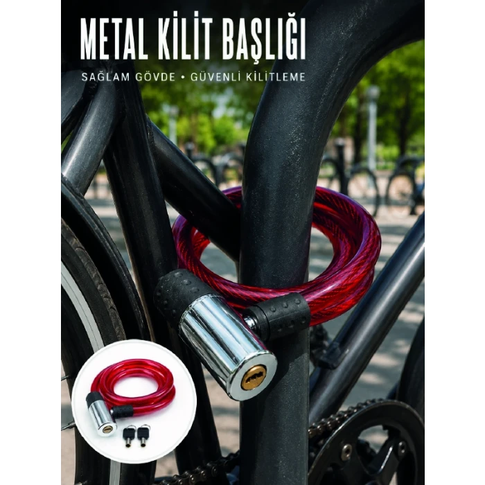 80 cm Uzunluk ile Pratik ve Kolay Kullanım Sunan Çelik Halat Kilidi